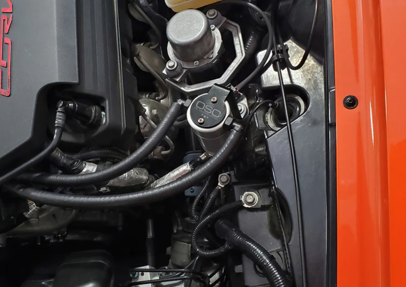 J&L 14-19 Chevrolet Corvette LT1 6.2L Driver Side Oil Separator 3.0 - Clear Anodized - Image 2