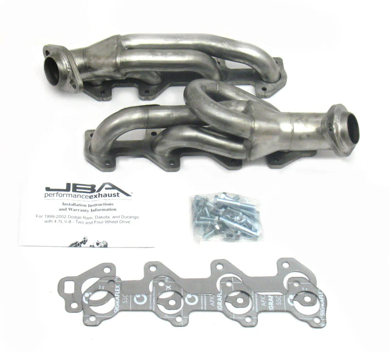 JBA 04-07 Dodge Dakota 4.7L PowerTech 1-1/2in Primary Raw 409SS Cat4Ward Header - Image 2