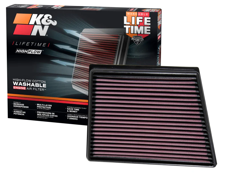 K&N 2015 Jaguar F-Pace V6-3.0L F/I Left Side Replacement Drop In Air Filter - Image 11