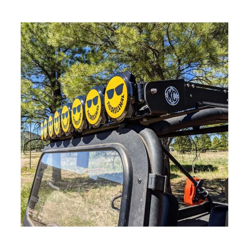 KC HiLiTES 6in. Hard Cover for Gravity Pro6 LED Lights (Single) - Smiley Face- Yellow/Black KC Logo - Image 3