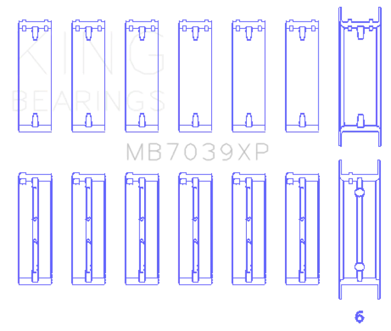 King Engine Bearings BMW M20/M50 2.0L/2.5L/2.7L Performance Main Bearing Set - Size STD - Image 2