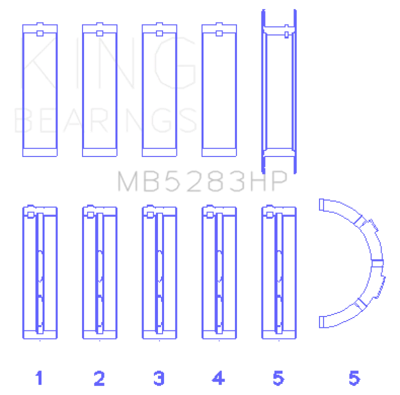 King Engine Bearings Performance Main Bearing Set - Size STD - Image 2