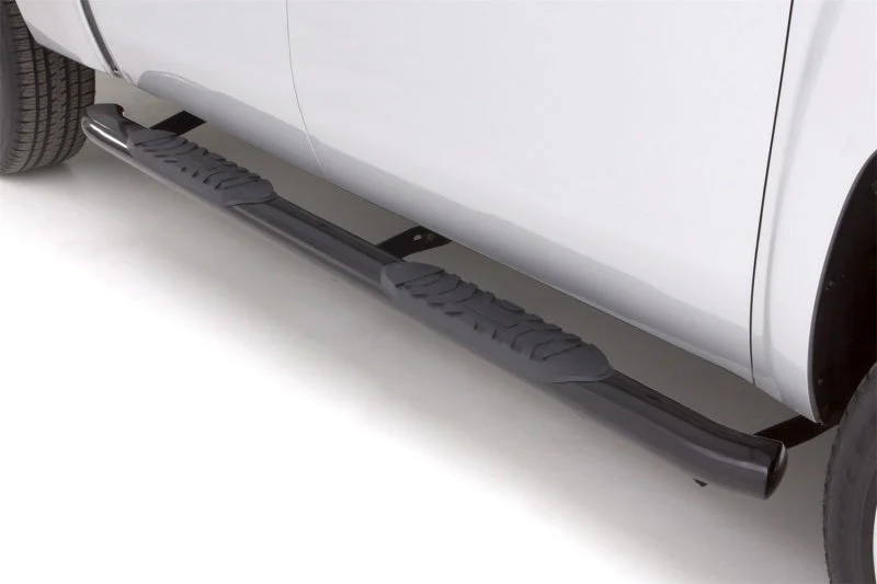 Lund 05-17 Toyota Tacoma Access Cab 5in. Oval Curved Steel Nerf Bars - Black - Image 4
