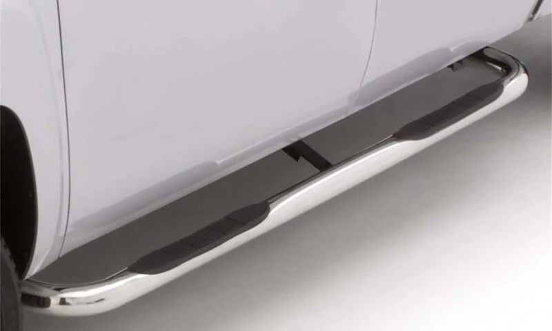 Lund 07-17 Chevy Silverado 1500 Crew Cab 3in. Round Bent SS Nerf Bars - Polished - Image 2