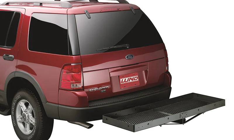 Lund Universal 20in X 60in Basic Cargo Carrier For 2in Hitches - Black - Image 4