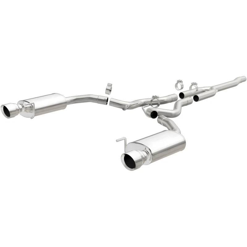 MagnaFlow Cat Back, SS, 2.5in, Street, Dual Split Polished 4.5in Tips 2015 Ford Mustang Ecoboost - Image 2