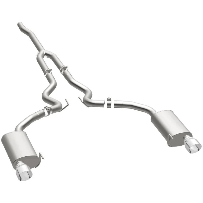 MagnaFlow Cat Back, SS, 2.5in, Street, Dual Split Polished 4.5in Tips 2015 Ford Mustang Ecoboost - Image 21