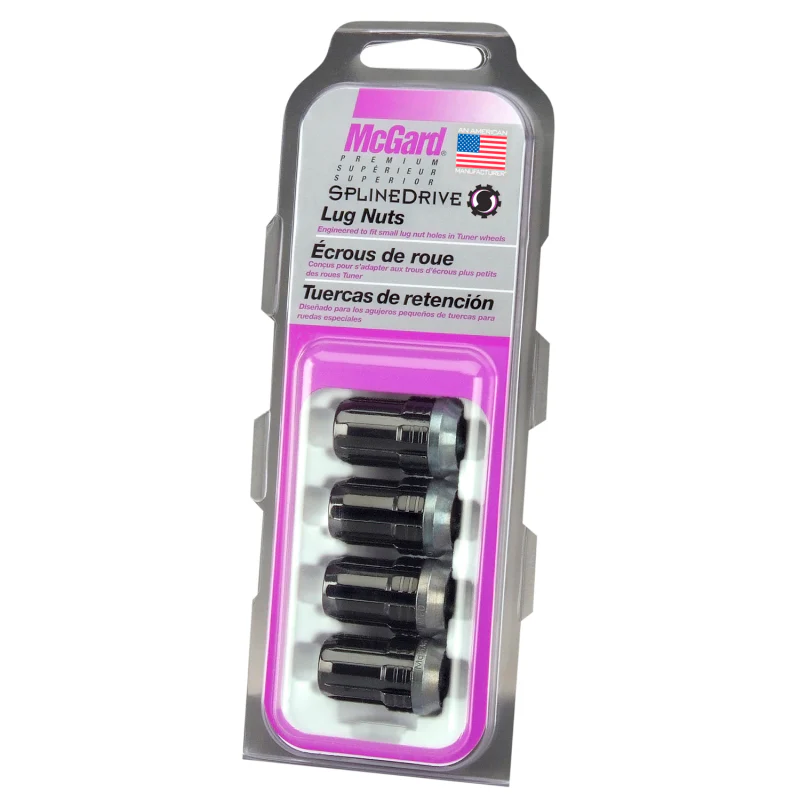 McGard SplineDrive Lug Nut (Cone Seat) M12X1.25 / 1.24in. Length (4-Pack) - Black (Req. Tool) - Image 6