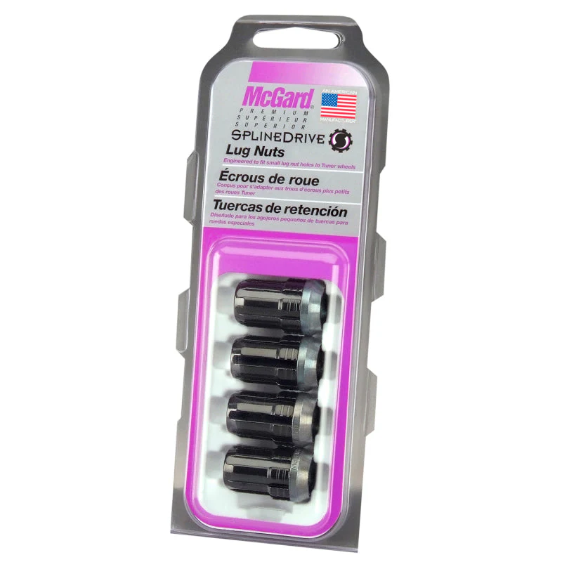 McGard SplineDrive Lug Nut (Cone Seat) M12X1.5 / 1.24in. Length (4-Pack) - Black (Req. Tool) - Image 5