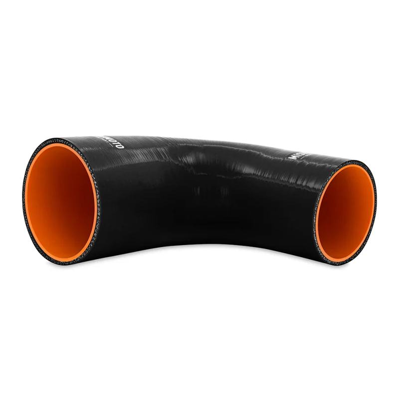 Mishimoto Silicone Reducer Coupler 90 Degree 3.5in to 4in - Black - Image 4