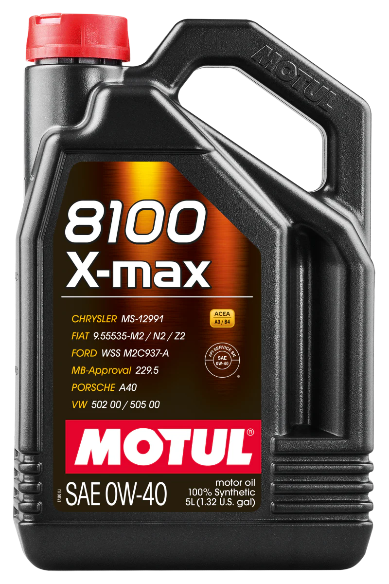 Motul 5L Synthetic Engine Oil 8100 0W40 X-MAX - Porsche A40 - Image 2