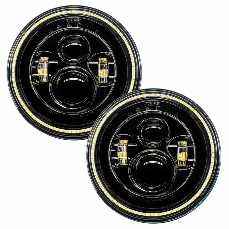 Oracle 7in High Powered LED Headlights - Black Bezel - White - Image 2