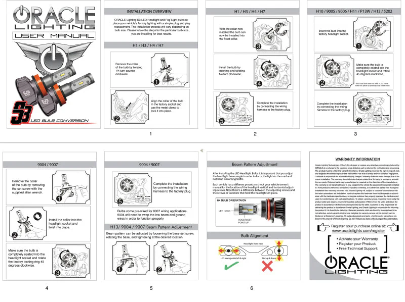 Oracle 9005 - S3 LED Headlight Bulb Conversion Kit - 6000K - Image 2