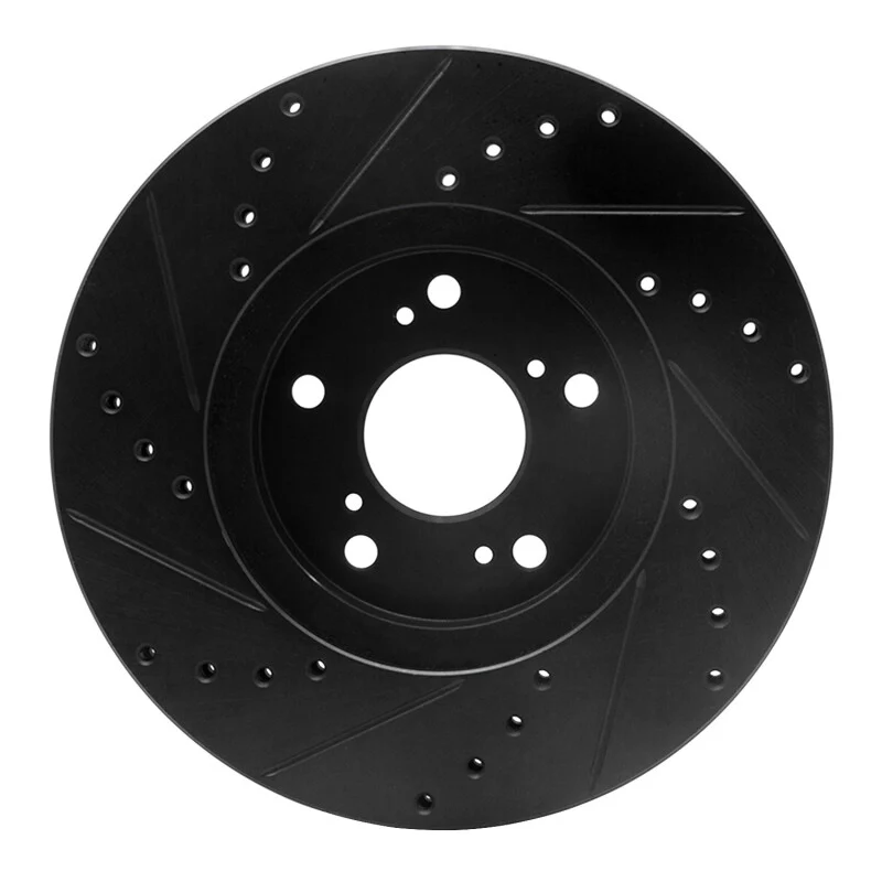 R1 04-14 Acura TSX Front Right Drilled & Slotted Black Brake Rotor - Image 5