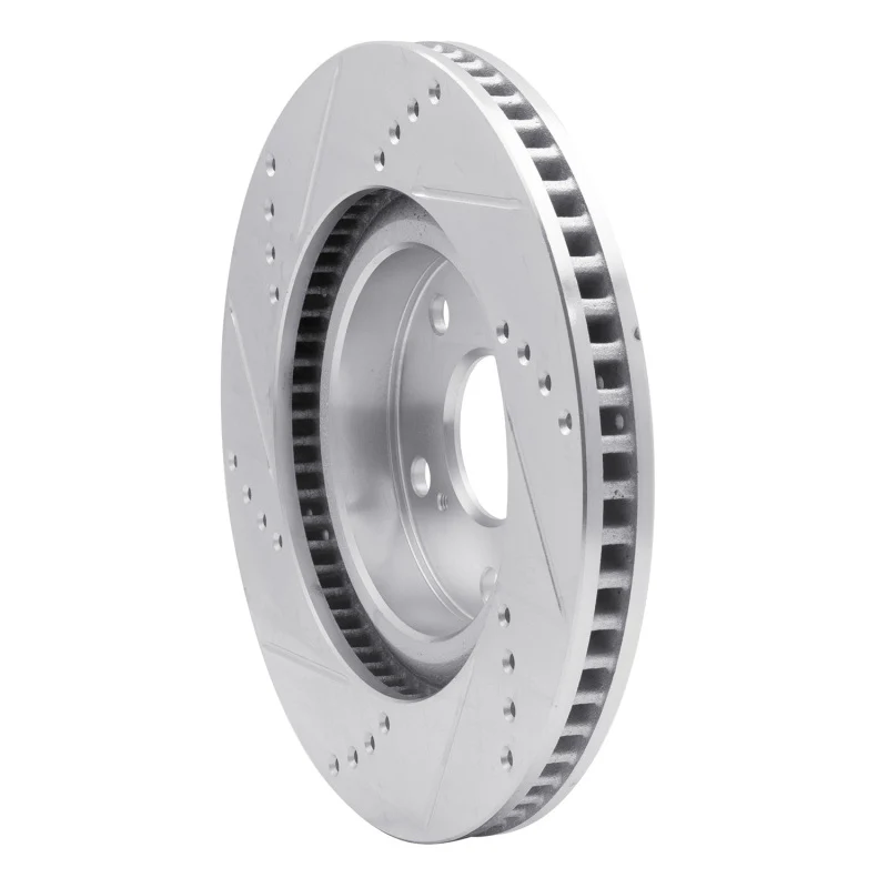 R1 06-20 Lexus ES350 Front Right Drilled & Slotted Silver Brake Rotor - Image 2