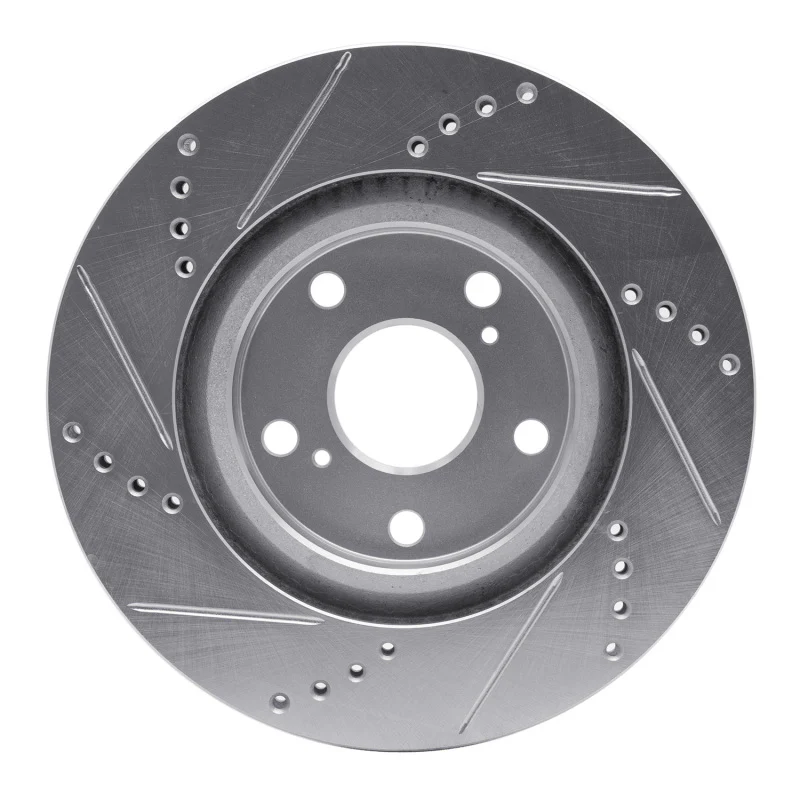 R1 06-20 Lexus ES350 Front Right Drilled & Slotted Silver Brake Rotor - Image 4
