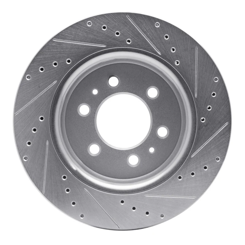 R1 07-21 Ford Expedition Front Left Drilled & Slotted Silver Brake Rotor - Image 2