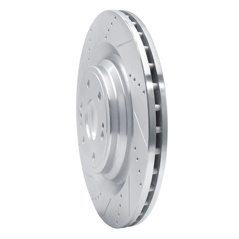 R1 14-20 Cadillac Escalade ESV Front Left Drilled & Slotted Silver Brake Rotor - Image 2