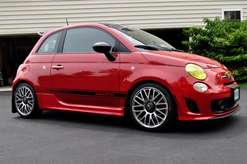 Rally Armor 12-18 Fiat 500 Red Mud Flap w/White Logo - Image 10