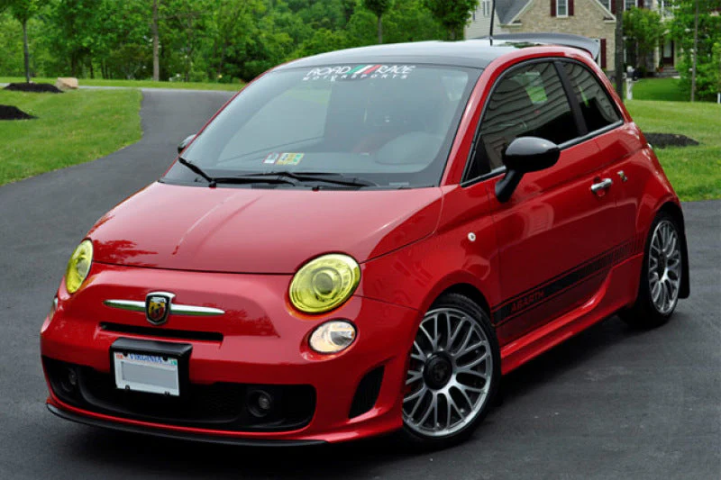 Rally Armor 12-18 Fiat 500 Red Mud Flap w/White Logo - Image 8