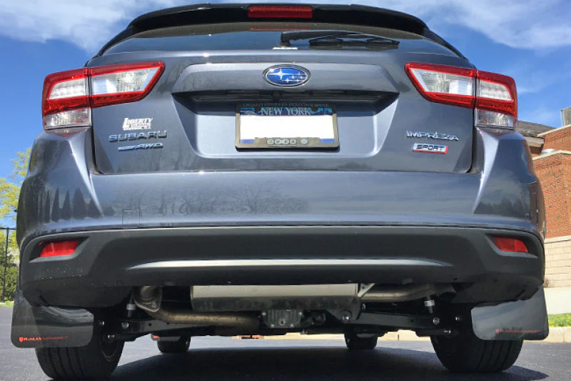 Rally Armor 17-23 Subaru Impreza 4D/5D Black UR Mud Flap w/White Logo - Image 2