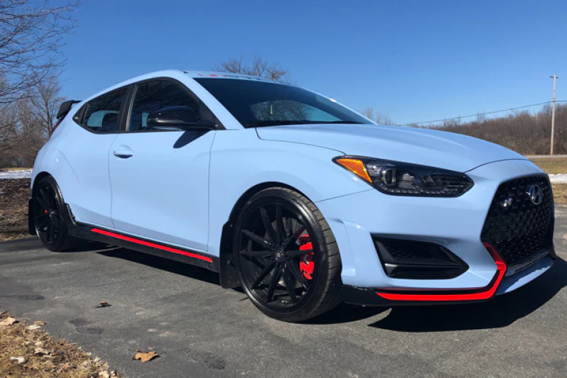 Rally Armor 19-22 Hyundai Veloster N Black UR Mud Flap w/ Red Logo - Image 5