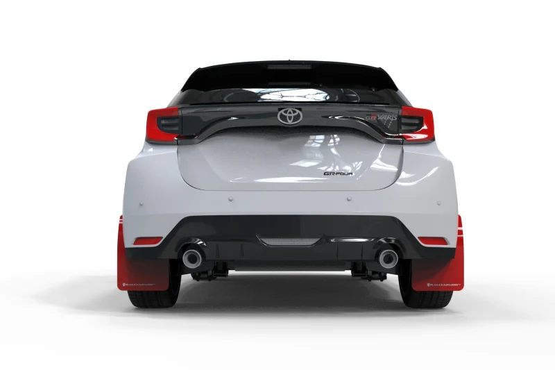 Rally Armor 20-26 Toyota GR Yaris Red Mud Flap w/White Logo - Image 3