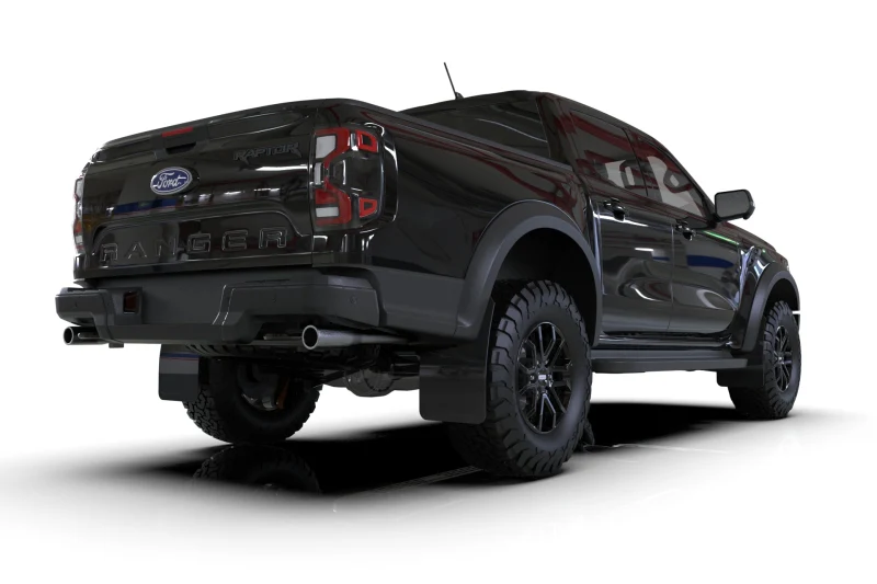 Rally Armor 23-25 Ford Ranger Raptor Black UR Mud Flap Metallic Black Logo - Image 3