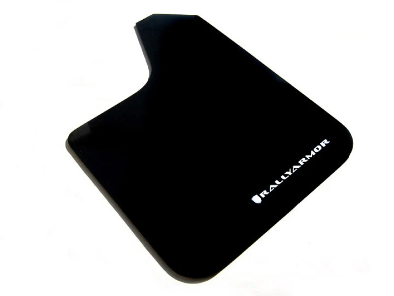 Rally Armor Universal Fit (No Hardware) Basic Black Mud Flap w/ Black Logo - Image 2