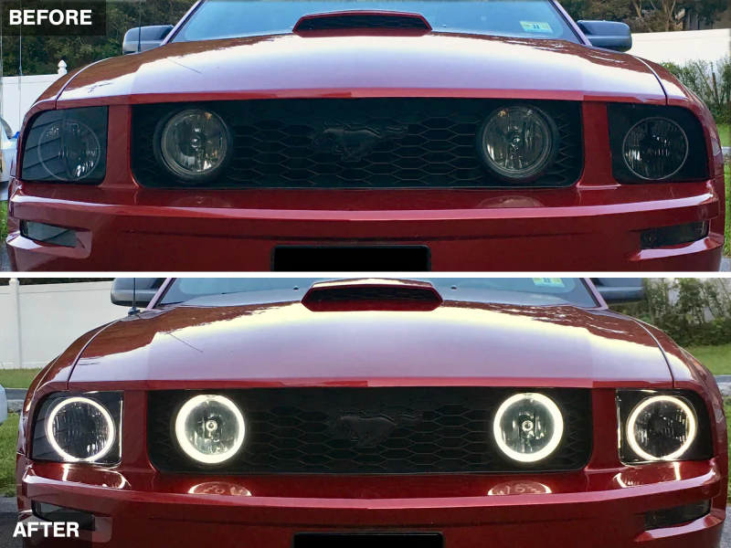 Raxiom 05-09 Ford Mustang GT V6 Axial Series CCFL Halo Projector Headlight- Blk Housing (Smkd Lens) - Image 11