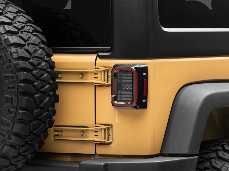 Raxiom 07-18 Jeep Wrangler JK Axial Series LED Halo Tail Lights- Black Housing (Dark Smoked Lens) - Image 11