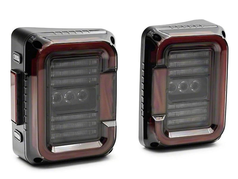 Raxiom 07-18 Jeep Wrangler JK Axial Series LED Halo Tail Lights- Black Housing (Dark Smoked Lens) - Image 14