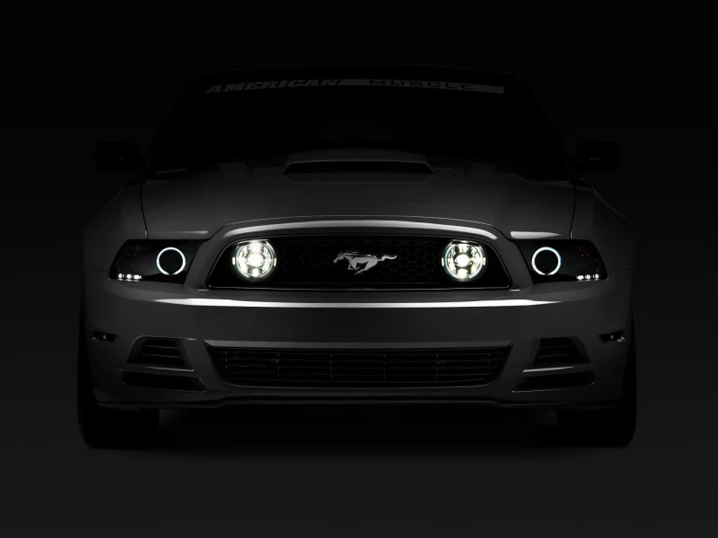 Raxiom 13-14 Ford Mustang GT CCFL Halo Fog Lights (Smoked) - Image 2