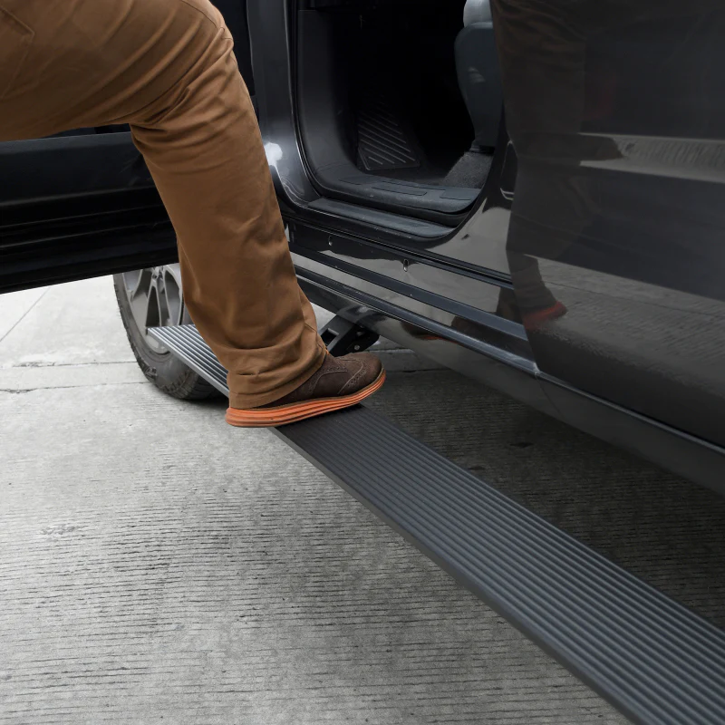 RealTruck 19-24 Ram 1500 Crew Cab 4dr VoltStep Electric Running Board Kit (No Drill) - Tex. Blk - Image 2
