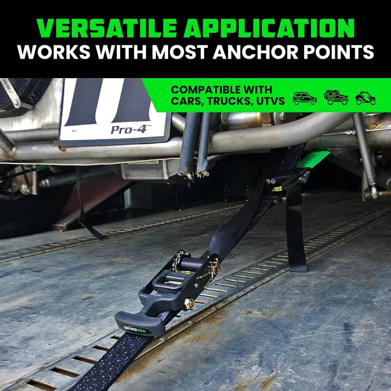 Rhino USA Heavy Duty Vehicle Tie Down Kit- Green - Image 6