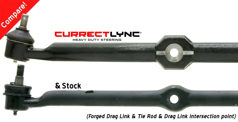 RockJock TJ/LJ/XJ/MJ Currectlync Steering System Bolt-On w/ 1 1/4in Dia. Tie Rod/Forged Drag Link - Image 6