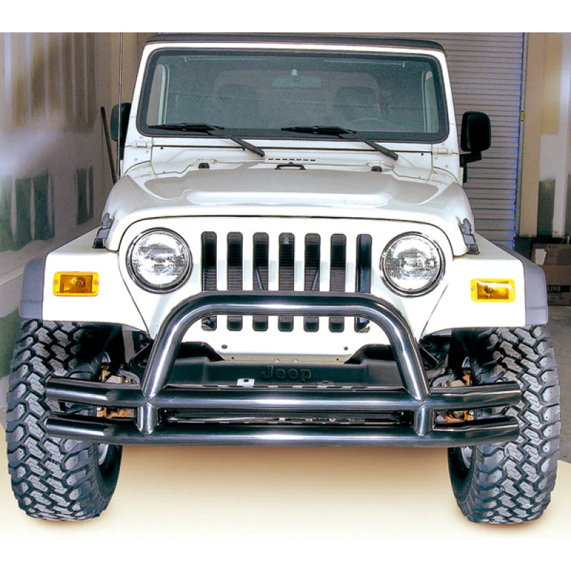 Rugged Ridge 3-In Dbl Tube Front Bumper w/ Hoop 76-06 CJ / Jeep Wrangler - Image 2