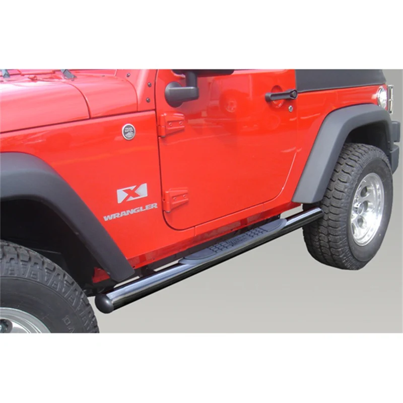 Rugged Ridge 3-In Round Side Steps Black 07-18 2-Door Jeep Wrangler - Image 3