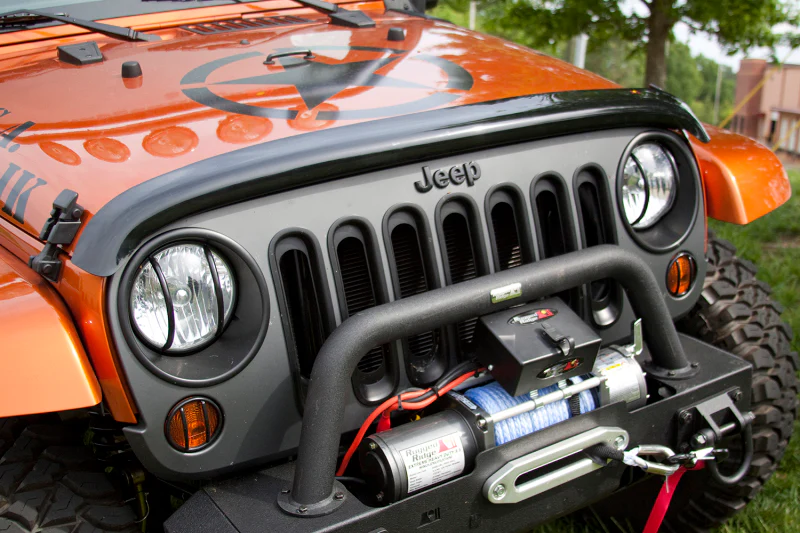 Rugged Ridge Wraparound Bug Deflector Smoke 07-18 Jeep Wrangler - Image 2