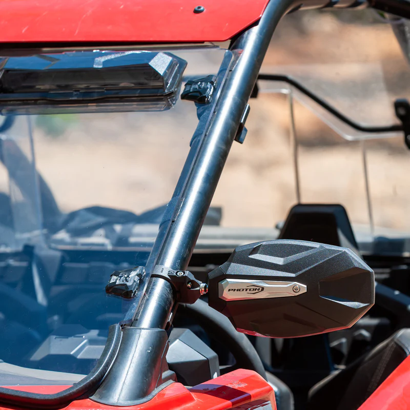 Seizmik 04+ Can Am/ Hon/ Kaw/ Kub/ Polaris/ Yam Photon Sideview Mirror - 2 in. Clamp Pair - Image 3