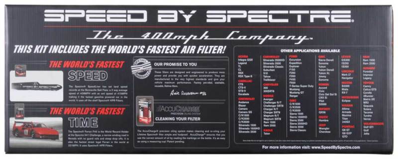 Spectre 99-07 GM Truck V8-4.8/5.3/6.0L F/I Air Intake Kit - Clear Anodized w/Red Filter - Image 9