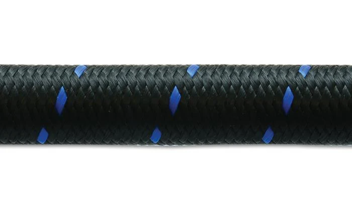 Vibrant -12 AN Two-Tone Black/Blue Nylon Braided Flex Hose (5 foot roll) - Image 4