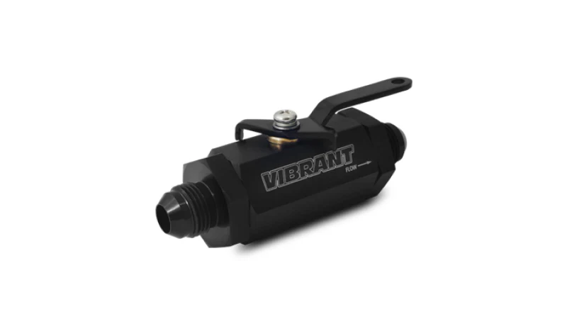 Vibrant -12AN to -12AN Male Shut Off Valve - Black