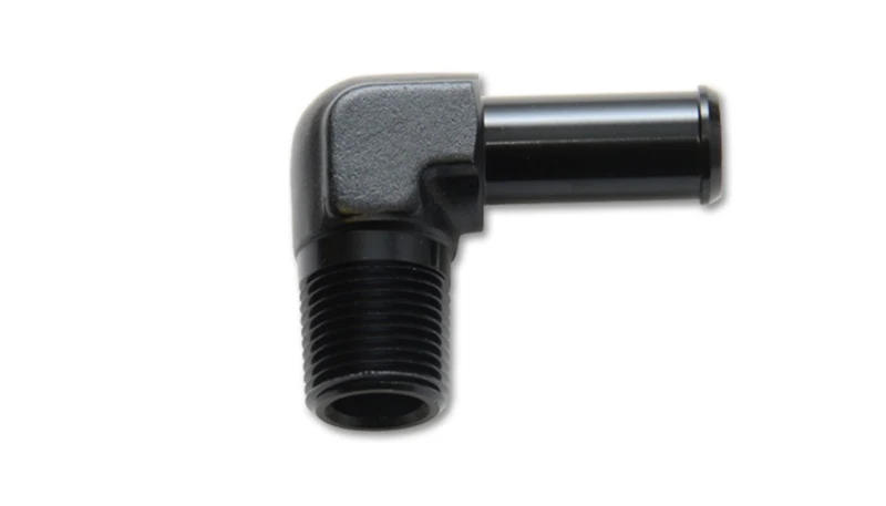 Vibrant 3/8 NPT to 1/2in Barb Straight Fitting 90 Deg Adapter - Aluminum - Image 3