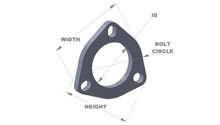 Vibrant 3-Bolt T304 SS Exhaust Flanges (2.5in I.D.) - 5 Flange Bulk Pack - Image 3