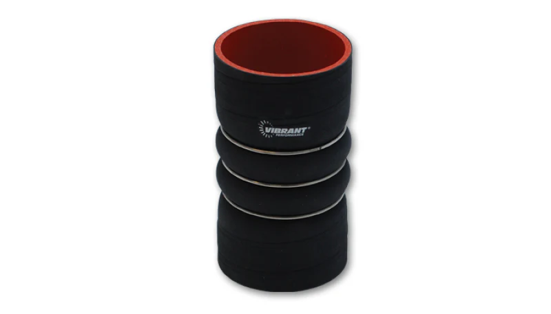 Vibrant 4 Ply Aramid Hump Hose w/3 SS Rings 6in ID x 6in Length - Black - Image 2