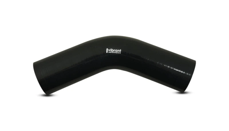 Vibrant 4 Ply Reinforced Silicone Elbow Connector - 1.25in ID x 8in Leg 45 Deg Elbow (BLACK) - Image 3