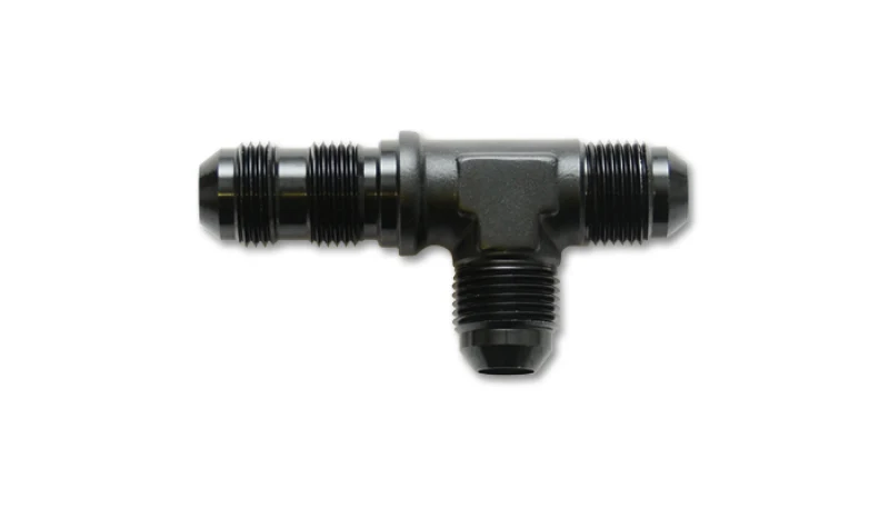 Vibrant -4AN Bulkhead Adapter Tee on Run Fittings - Anodized Black Only - Image 3