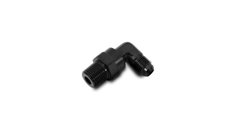 Vibrant -4AN to 1/4in NPT Male Swivel 90 Degree Adapter Fitting - Image 3