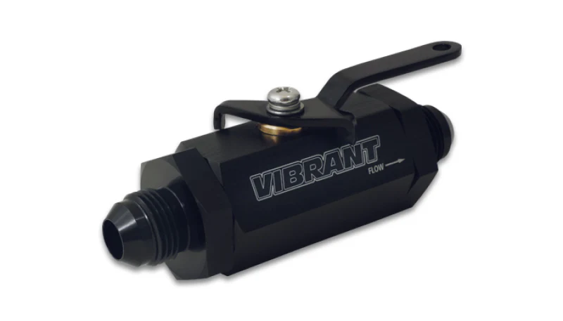 Vibrant -4AN to -4AN Male Shut Off Valve - Black - Image 2